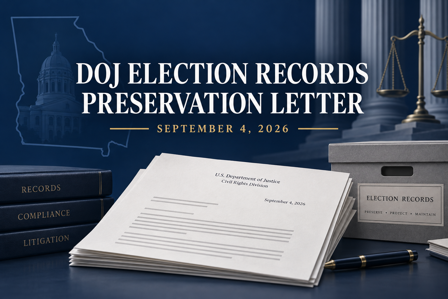 DOJ ELECTION RECORDS PRESERVATION LETTER – SEPTEMBER 4, 2026